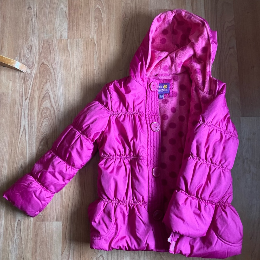 Pink Platinum girls size 10/12 lined jacket, hooded.